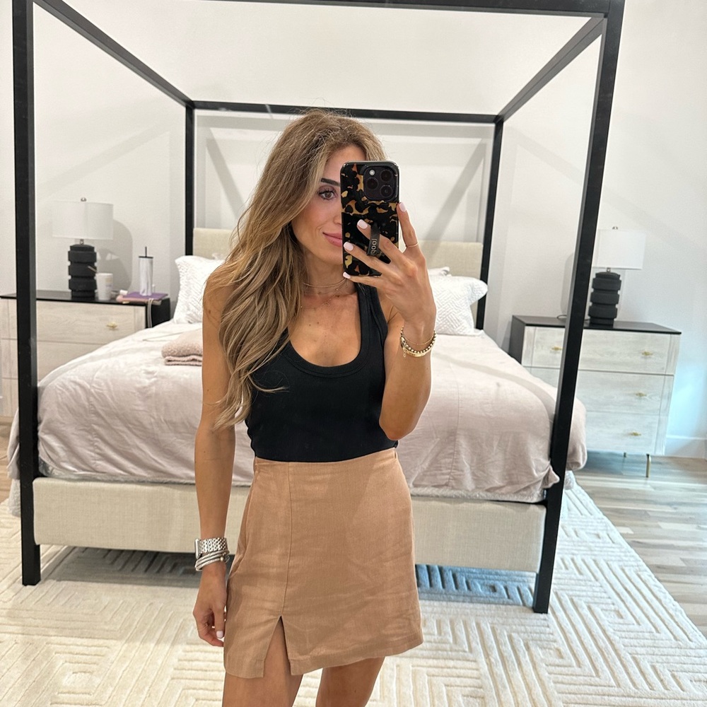 Tan Mini Skirt